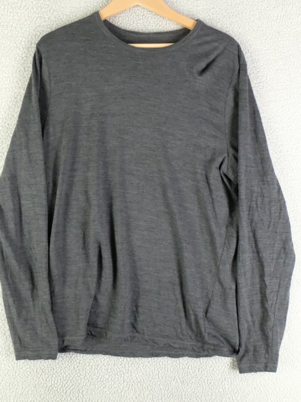 Cloudveil Shirt Mens Large Gray Merino Wool Base Layer Lightweight Stretch